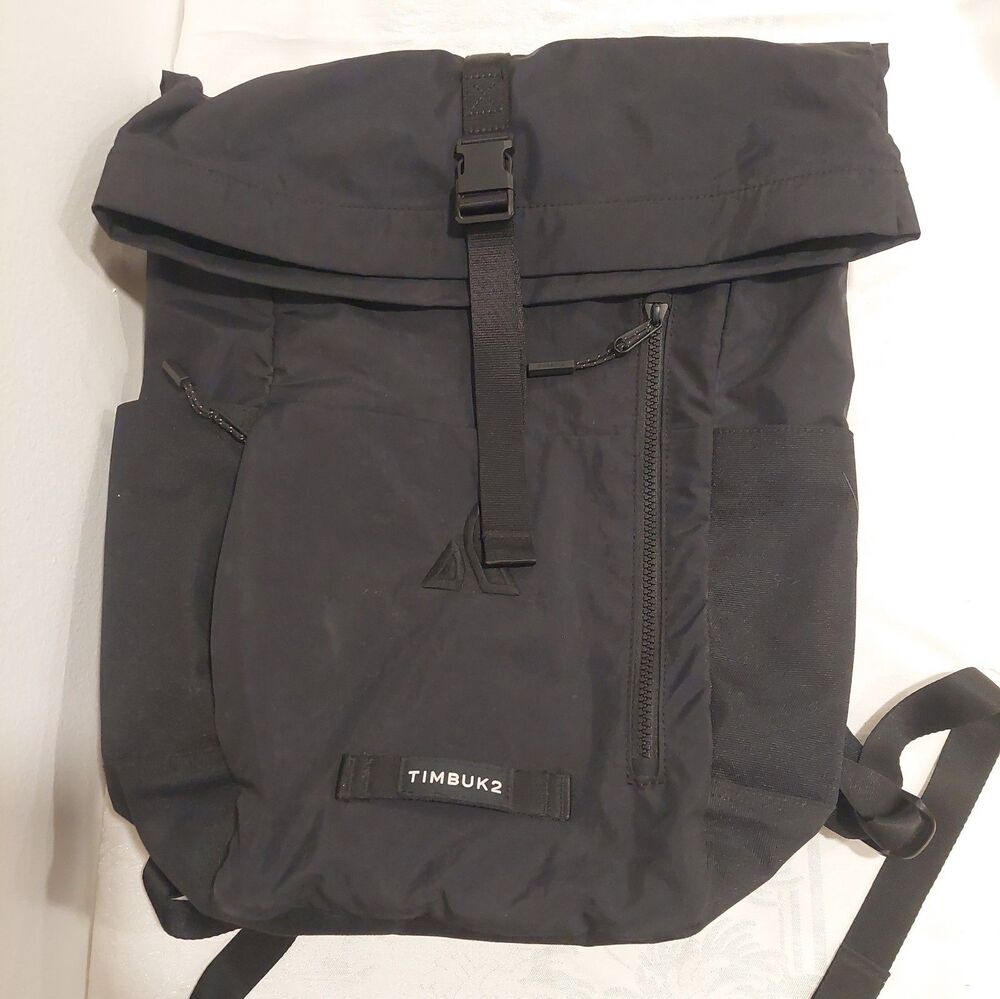 Black TIMBUK2 Tuck Laptop Backpack, Roll Top